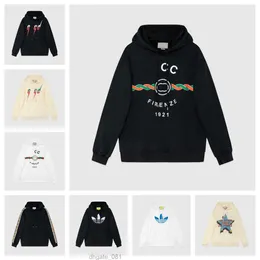 Mens Hoodie Sweatshirt Tasarımcısı Erkek Kadınlar CCCT Moda Gevşek Sokak Giyim Takip Black Tos-XL