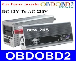 KVALITETSDOXIN 1500W Bilkraftsinverteradapter USB Port 1500 Watt Charger Hushåll DC 12V till AC 220V spänningsomvandlare4435345