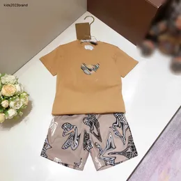 New baby tracksuits Siblings set kids two-piece set Size 100-160 CM Bear pattern print T-shirt suits boys girls t shirt and shorts 24Mar