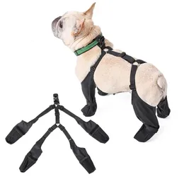 Scarpe per cani Stivali regolabili impermeabili Pet Breathbale per passeggiate all'aperto Morbido Bulldog francese Protezione per zampe di animali domestici y240319