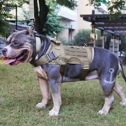 خدمة الصيد العسكرية التكتيكية CS Service Service Nylon Pet Sets Airsoft Training Molle Dog Vest Harness 201127298m