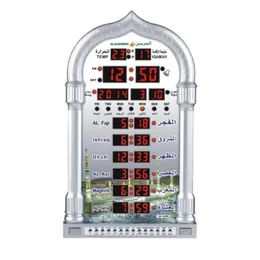 مسجد عازان التقويم المسلمين صلاة الحائط المنبه LCD شاشة العرض الرقمية على مدار الساعة ديكور المنزل ديكور الكوارتز الإبرة HOTERGLASS1236V