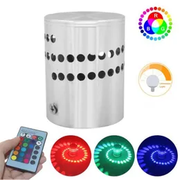 3w espiral conduziu a lâmpada de parede rgb luz teto para galeria arte decoração passarela quarto varanda el lâmpada led parede arandela285n