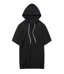 Summer Short Sleeve Hooded Clothing Mens TopsTees Fashion Black Male Tops Brand Hoody Men039s homme De Marque Plus US Size 2XL5904376