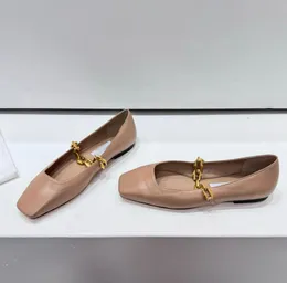 여름 패션 브랜드 Tilda Sandals 신발 여성 플랫 Nappa 가죽 골드 체인 레이디 컴포트 일일 캐주얼 워킹 EU35-43