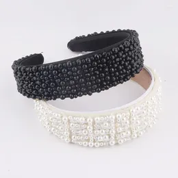 Hair Clips Fashion Wide-Brimmed Pearl Crystal Beach Casual Band Ladies Street Pography Gift Accessories Delicate Headdress 826