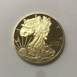 10 Stück, das Dom-Adler-Abzeichen, 24 Karat vergoldet, 40-mm-Gedenkmünze, amerikanische Freiheitsstatue, Souvenir-Drop, akzeptable Münzen, 227 Münzen