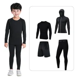 Kids Mens Sports Running Setleri Jogging Basketbol İç Çamaşır Takipleri Çocuk Spor Giyim Tayt Futbol Eğitim Giyim 240307