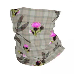 Bandanas Scottish Dragonfly Tartan Bandana Neck Gaiter 하이킹 캠핑 남자 여성 랩 스카프 아웃 랜더 쇼 헤드 밴드 따뜻함