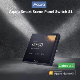 Steuerung Aqara Smart Szenen -Panel -Schalter S1 Zigbee 3.0 3.95 Zoll IPS Farb -Touchscreme Smart Home App Siri Voice Control Support HomeKit