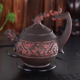 Rzadka chińska ręcznie robiona realistyczna smok Yixing Zisha Purple Clay Teapot246e