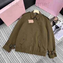 Damenjacken Designer Herbst und Winter neue Miu Nanyou Gaoding minimalistischer Stil lässig vielseitige Buchstaben-Patch bestickte modische Reversjacke 47JM