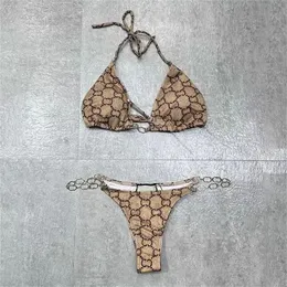 Bikini tasarımcısı moda mayo baskı mektubu seksi mayo yaz kadın bikinis plaj kıyafetleri