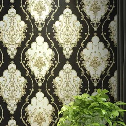 Red Blue Black Gold Victorian Classic European Floral Damask Wallpaper 3d Stereo Wall Paper Roll Home Decor Living Room266n