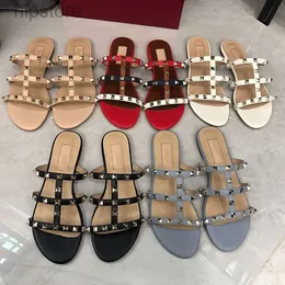 Luxus Marke Sandalen Designer Frauen Hausschuhe Slides Floral Brokat Echtes Leder Flip-Flops Frauen Schuhe Sandale 35-44