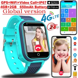 Watches Global 4G Kids Smart Watch Full Touch Wi -Fi GPS Pamięć 2G+4G Zatrzymaj telefon Fase Video Call Monitor dla Smartwach dla dzieci Xiaomi