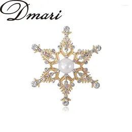 Brooches Dmari Women Brooch Special Design Snowflake Lapel Pins For Christmas Festival Gifts Party Accessories Luxury Jewelry