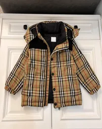 Kindermantel, Baby-Daunenmantel, Jacke, Designer-Kid-Kleidung mit Abzeichen, Kapuze, Streifen, dick, warm, Oberbekleidung, Mädchen, Jungen, Mädchen, klassisch, kariert, khak2775689