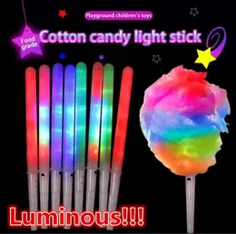 Cotton Candy Light Cones Party Favor Colorful Glowing Luminous Marshmallow Cone Stick Halloween Christmas Supply Flashing Color FY2575793
