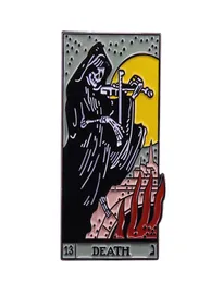 Halloween Tod Tarot Karte Harte Emaille Pins Frauen Männer Abzeichen Rucksack Kragen Revers Gothic Schmuck1704671