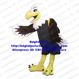 Costumi mascotte Nero Bianco Falco Falco Tercel Tiercel Aquila calva Avvoltoio Costume mascotte Personaggio Compagnia annuale Calcio d'inizio Zx1719