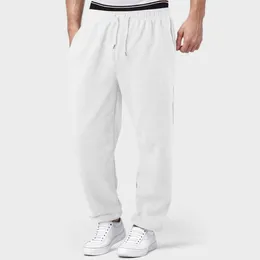 Men's Pants Mens Fleece Lined Sweatpants Wide Straight Leg Pant Bottom Joggers Workout High Waisted Yoga With Pockets