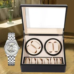 Scatole per orologi Custodie Nero/marrone Avvolgitore per orologi di alta qualità Scatola per esposizione automatica per orologi Scatola di immagazzinaggio di lusso Metti giù 10 orologi 230602 482