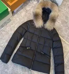 Mulheres grande real pele de raposa com capuz para baixo casaco com cinto grosso quente zíper jaqueta impermeável parkas cor preta outerwear tamanho 12349444301