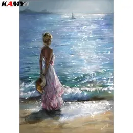 Full Square Round Drill 5D DIY Diamond Painting girl&seaside sunset 3D Embroidery Cross Stitch Mosaic Home Decor HYY1241q