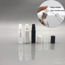 Bottiglia vuota di profumo spray in plastica 2ML / 2G Contenitore cosmetico riutilizzabile per campioni Mini piccolo atomizzatore rotondo per lozione Pelle più morbida Campione Pqwj