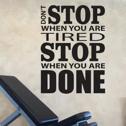 Wandaufkleber „Don't Stop When You Are Tired Done“ (Don't Stop When You Are Tired) – Fertige Abziehbilder – Motivierendes Fitnessstudio-Design – Fitness-Aufkleber C13-462607