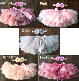 2020 Baby girls tutus 5 color skirts with bow kids mesh cake layer dresses fit 02 years9983650