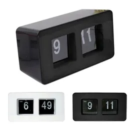 Auto flip over clock desk flip engrenagem interna operado elegante moderno relógio de parede digital decoração para casa nova gota lj201211281a