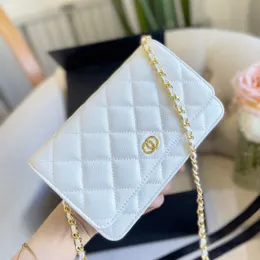 CC WOC Classic Flap Lambskin Envelope Designer Bag for Woman Mens Caviar Leather Luxurys Handväska Koppling Crossbody Väskor Tote Guldkedja till och med Sling Lady Shoulder Bags