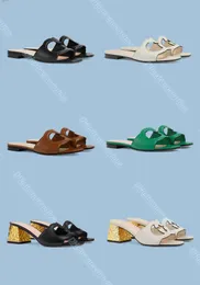 Hausschuhe Sandalen Designermode Interlocking G High Heel Cut-Out Slide Sandale Leder Sommer Uber SlipperH240312