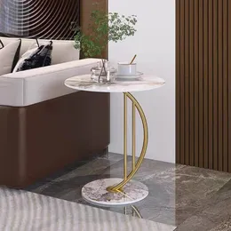 Luz de luxo laje rocha pequena mesa redonda livro chá mesa café console hall design móveis canto para decoração casa