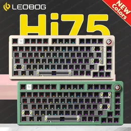 Leobog HI75 Sugar65 Anpassad mekaniskt tangentbord Aluminiumsatser Byt trådbunden spel RGB Gamer Packning med knopp 240309