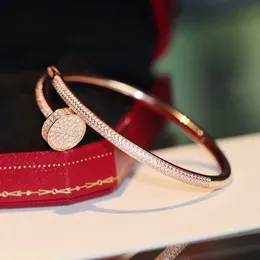 Armreif Designer-Armband Luxus Damen Armbänder Charm Halbkreis Vollnagel Armband Roségold Silber Schmuck Geschenk