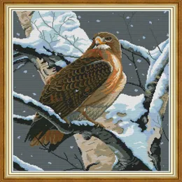 The Falcon in Tree Home Decor Diy Kit Handmade Cross Stitch Craft Tools Terbroidery Edelework مجموعات العد العد على القماش DMC 14281O