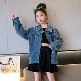 جاكيتات springautumn girls denim coat children's childres stack