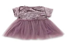 Baby Girl Velvet Suede Tulle Dress TU Dress Short Sleeve Solid Color Princess Dress Summer Kids Clothing Children Clothes 793 X26135860