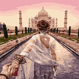 Mosaico decorazione della casa paesaggio Taj Mahal fai da te diamante pittura a punto croce kit strass pieno di diamanti rotondi ricamo yx4307297w