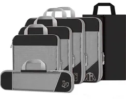 Gonex 6PCSSET Travel Compression Packing Cubes Luggage Suitcase Organizer Hanging Storage Bag ECO Premium Mesh CX2008229550451