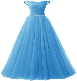 2021 Long Tulle Crystal Ball Gown Quinceanera Dresses Applices Sweet 16 Long Evening Party Prom Gown Vestidos de 15 Anos Custom M9888857