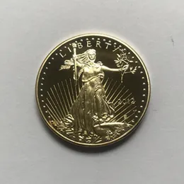10 pcs non magnetic dom eagle 2012 badge gold plated 32 6 mm commemorative american statue liberty drop acceptable coins233s