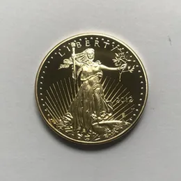 10 pcs non magnetic dom eagle 2012 badge gold plated 32 6 mm commemorative american statue liberty drop acceptable coins235W