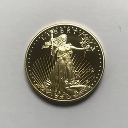 10 Stück nicht magnetisches Dom Eagle 2012 Abzeichen vergoldet 32 6 mm amerikanische Gedenkstatue Liberty Drop akzeptable Münzen235W