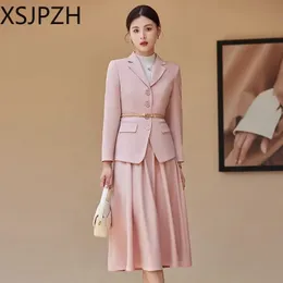 Elegant Long Sleeve Slim Blazer Jacket Office Ladies Commuting 2 Piece Set Fotvotee Fashion Formal Skirt Suits Women 240226