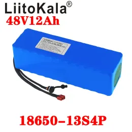 Liitokala 48V Batteri 48V 12AH 18650 13S4P Elektrisk cykel litiumbatteri för 48V 250W 350W 500W EBIKE MOTOR MED 20A BMS