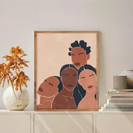 Dipinti Black Girl Power Forte femmina Pittura su tela Arte nordica Poster e stampe Immagini a parete per la decorazione del soggiorno Fr287Z